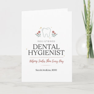Personalised Registered Dental Hygienist Floral Card