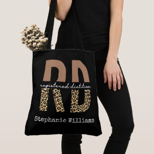 Personalised Registered Dietician Cheetah print RD Tote Bag