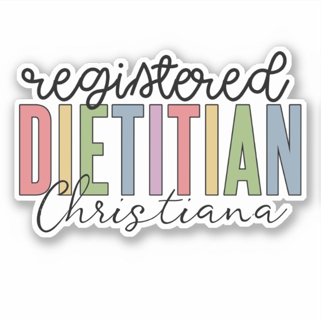 Personalised Registered Dietician Multicolored RD (Front)