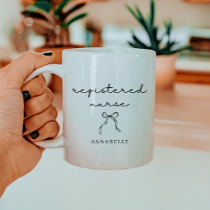 Personalised Registered Nurse Minimal Black Script Coffee Mug
