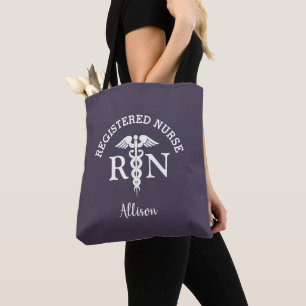 Personalised Registered Nurse Purple Plum Medical Tote Bag