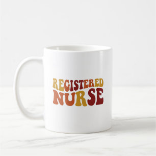 Personalised Registered Nurse Retro Typography Coffee Mug