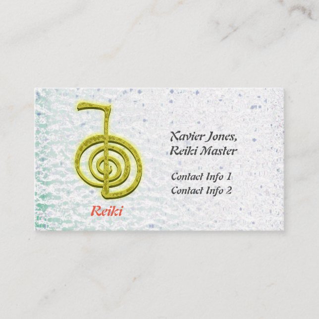 Personalised Reiki Master business cards (Front)