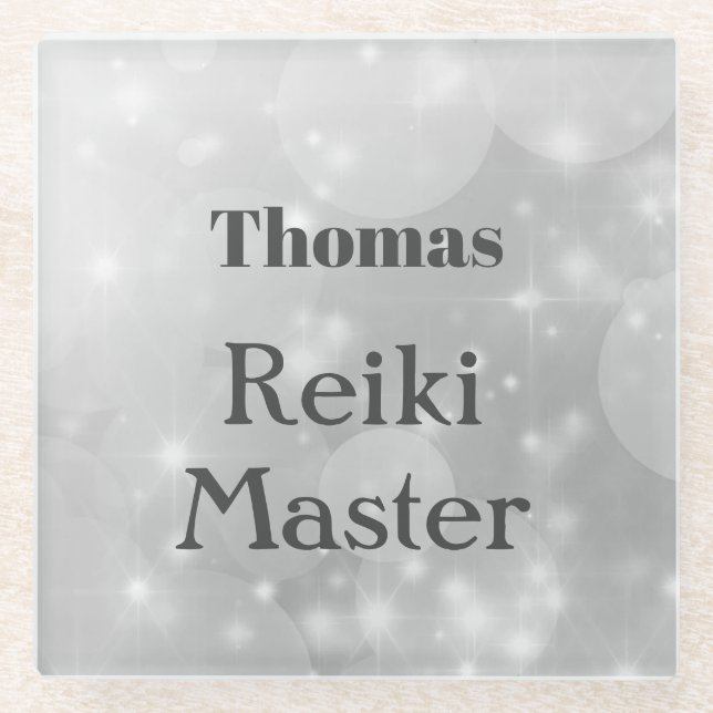 Personalised Reiki Master design Glass Coaster (Front)