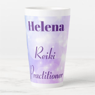 Personalised Reiki Practitioner sparkle design Latte Mug