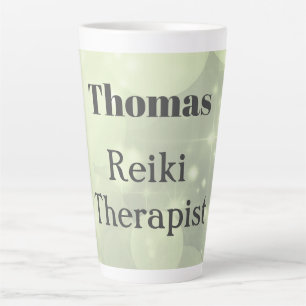 Personalised Reiki Therapist sparkle design Latte Mug