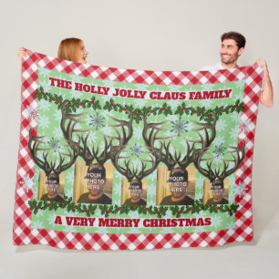 Personalised "Rein-Family" 5 Photo Fleece Blanket