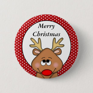 Personalised Reindeer Christmas Button