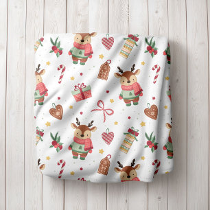 Personalised Reindeer Christmas Fleece Blanket