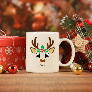 Personalised Reindeer Christmas Mug