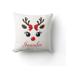 Personalised Reindeer Christmas Pillow