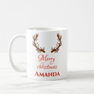 Personalised reindeer- Merry christmas  Coffee Mug