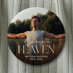 Personalised Rejoicing in Heaven Memorial Button