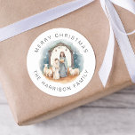 Personalised Religious Nativity Christmas Stickers<br><div class="desc">Add a touch of personal charm to your festive season with our Sweet Christmas Nativity Stickers. Thoughtfully designed with your family name and the heartwarming greeting 'MERRY CHRISTMAS', these stickers can be the ideal complement for your Christmas envelopes or the perfect tag for your holiday gifts. Let these stickers help...</div>