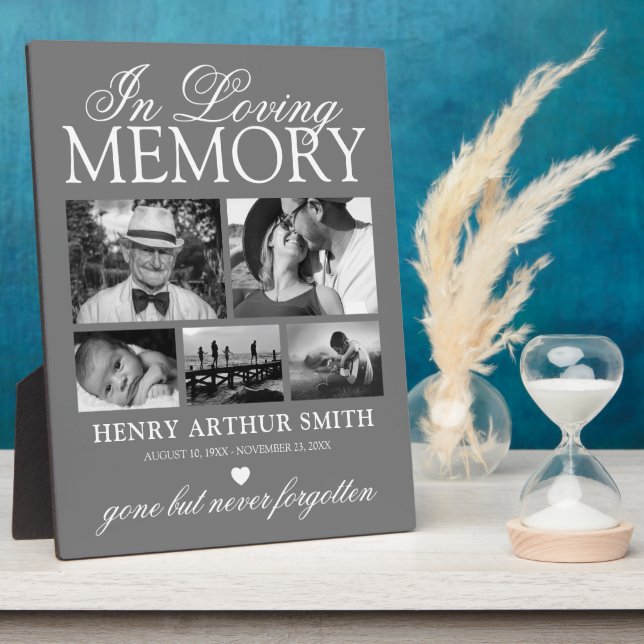 Personalised Remembrance 5 Photo Plaque (Side)