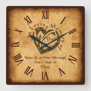 Personalised Remembrance Gifts for Loss of Dad Square Wall Clock