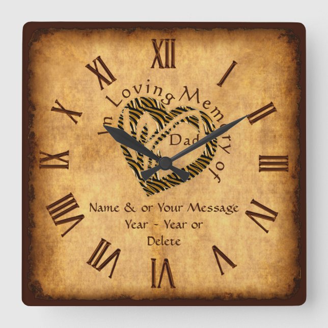 Personalised Remembrance Gifts for Loss of Dad Square Wall Clock (Front)