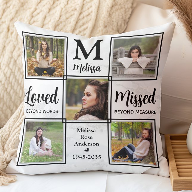 Personalised Remembrance Memorial Photo Collage Cushion (Creator Uploaded)