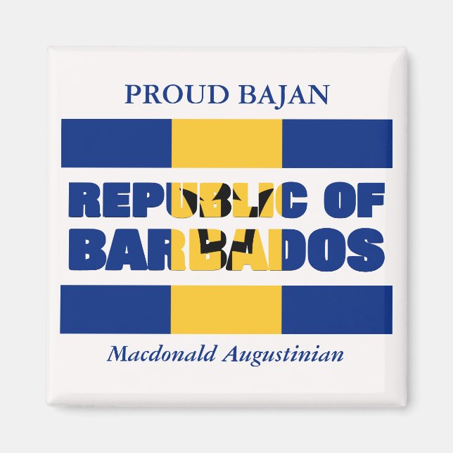 Personalised Republic of Barbados Magnet (Front)