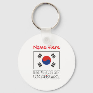 Personalised Republic of Korea Round Aluminium Key Ring