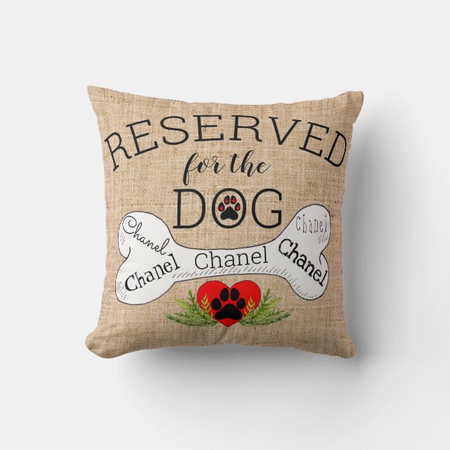Personalised Reserved for the Dog Throw Pillow (Front)