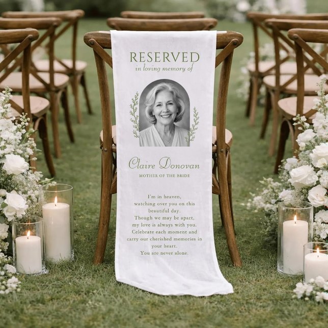 Personalised Reserved Wedding Memorial Chair Sign Short Table Runner (Creator Uploaded)