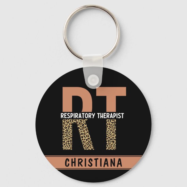 Personalised Respiratory Therapist RT Gift Key Ring (Front)