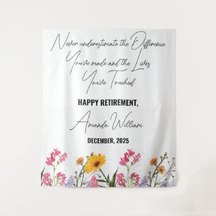 Personalised Retirement Blanket flower Custom Gift Tapestry