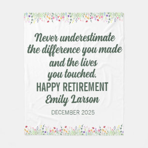 Personalised Retirement Custom Gift for Woman Fleece Blanket