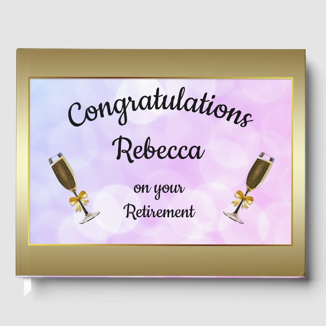 Personalised Retirement design Guest Book (Front)