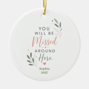 Personalised Retirement Farewell Gift for Coworker Ceramic Ornament