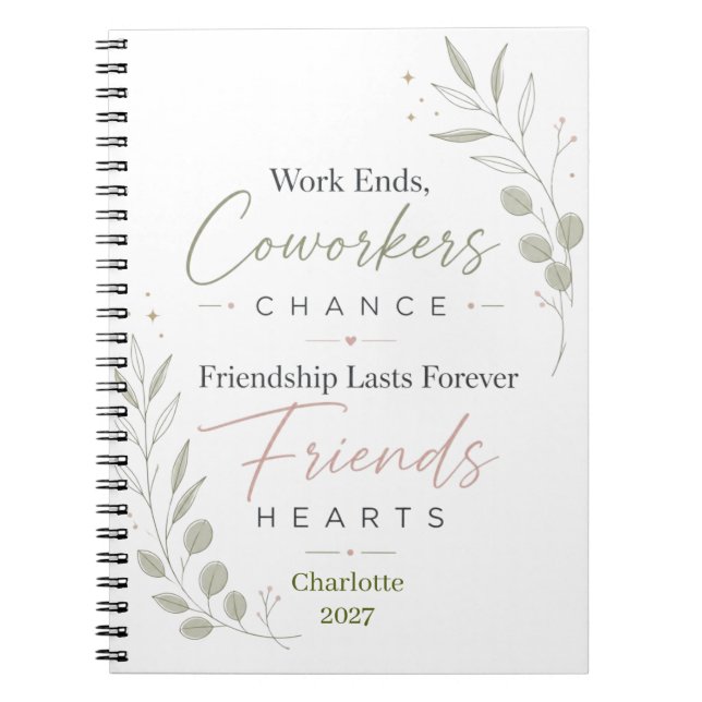 Personalised Retirement Friendship Gift Notebook (Front)