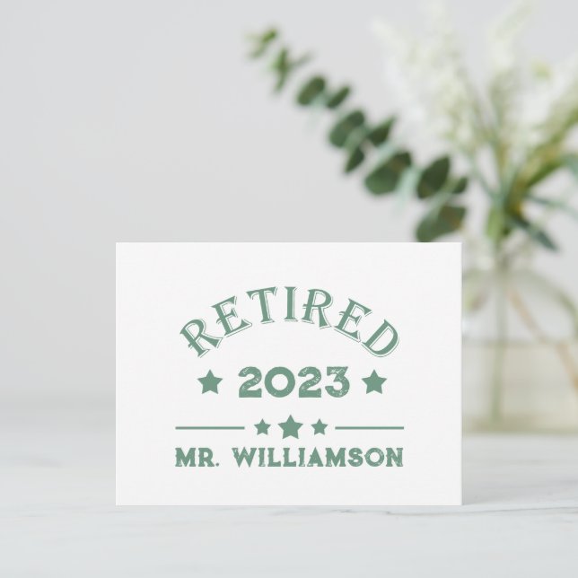 Personalised retirement gift idea holiday postcard (Standing Front)