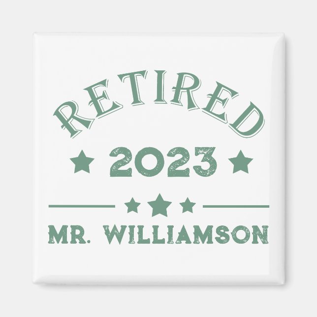 Personalised retirement gift idea magnet (Front)