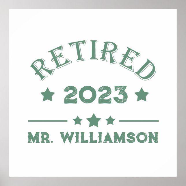 Personalised retirement gift idea poster (Front)