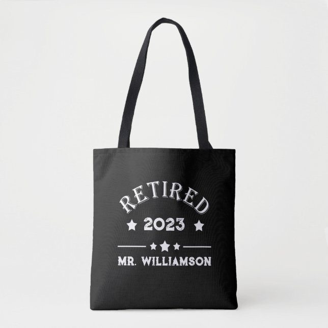 Personalised retirement gift idea tote bag (Front)