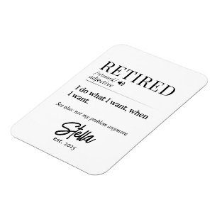 Personalised Retirement Gift – Retired Definition Magnet