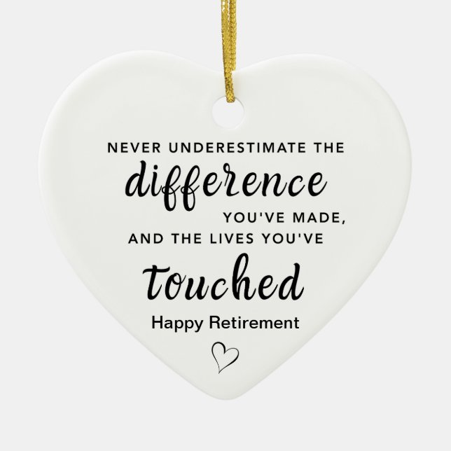 Personalised Retirement Legacy Ceramic Ornament (Front)