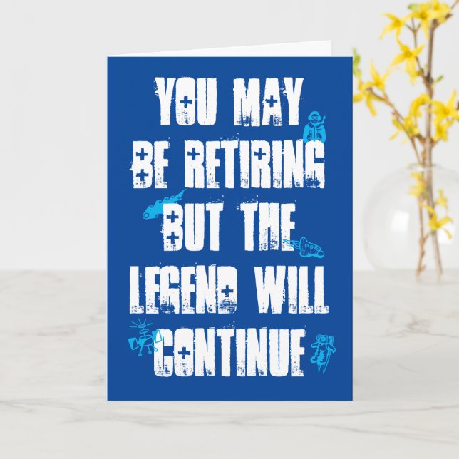 PERSONALISED RETIREMENT LEGEND CONTINUES WORK CARD (Yellow Flower)