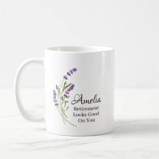 Personalised Retirement Looks Good On You Floral G Coffee Mug