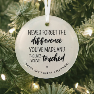Personalised Retirement Modern and Elegant Glass Tree Decoration