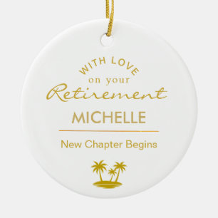 Personalised Retirement New Chapter Begins Ceramic Ornament