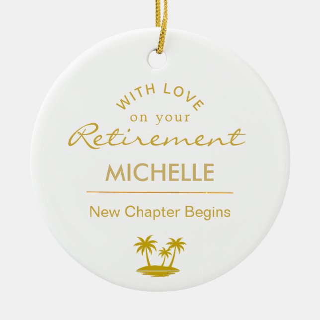 Personalised Retirement New Chapter Begins Ceramic Ornament (Front)
