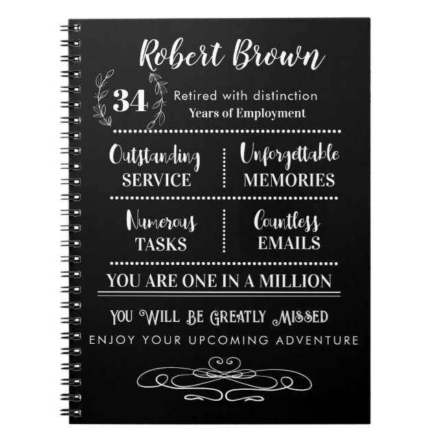 Personalised Retirement Notebook add name (Front)