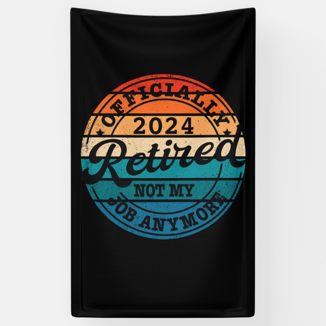 Personalised retirement officially retired vintage banner (Vertical)