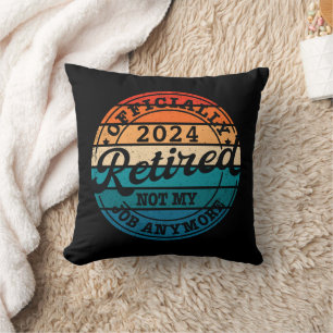 Personalised retirement officially retired vintage cushion