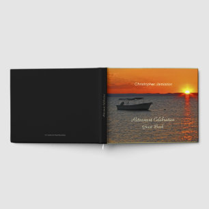 Personalised Retirement Party Book, Fishing Boat Guest Book