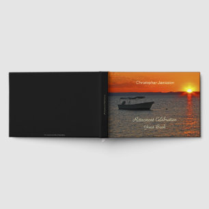 Personalised Retirement Party Book, Fishing Boat Guest Book