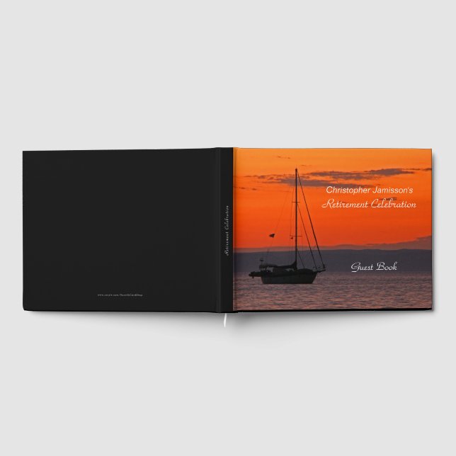 Personalised Retirement Party Book, Sailboat Guest Book (Full)