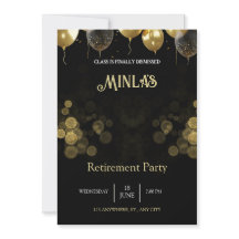 Personalised Retirement Party Gold Black Card